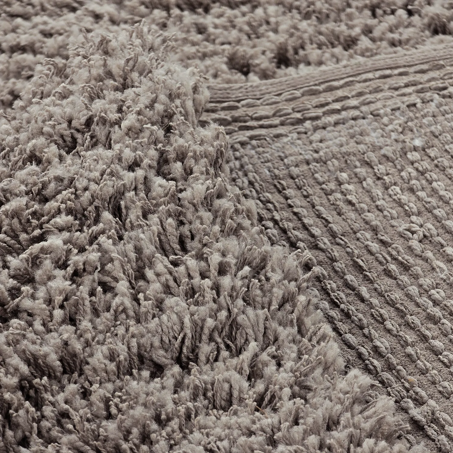 Hochflorteppiche - Combarro Solid Cotton Shaggy (taupe)