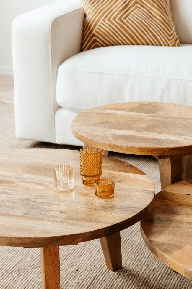 Couchtisch - Vintage - 65 cm round (natur)