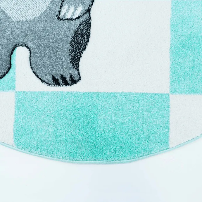 Tapis pour enfants - Bueno Indian Bear Rond (turquoise)