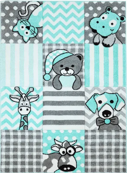 Kinderteppich - Bueno Animals (Türkis)