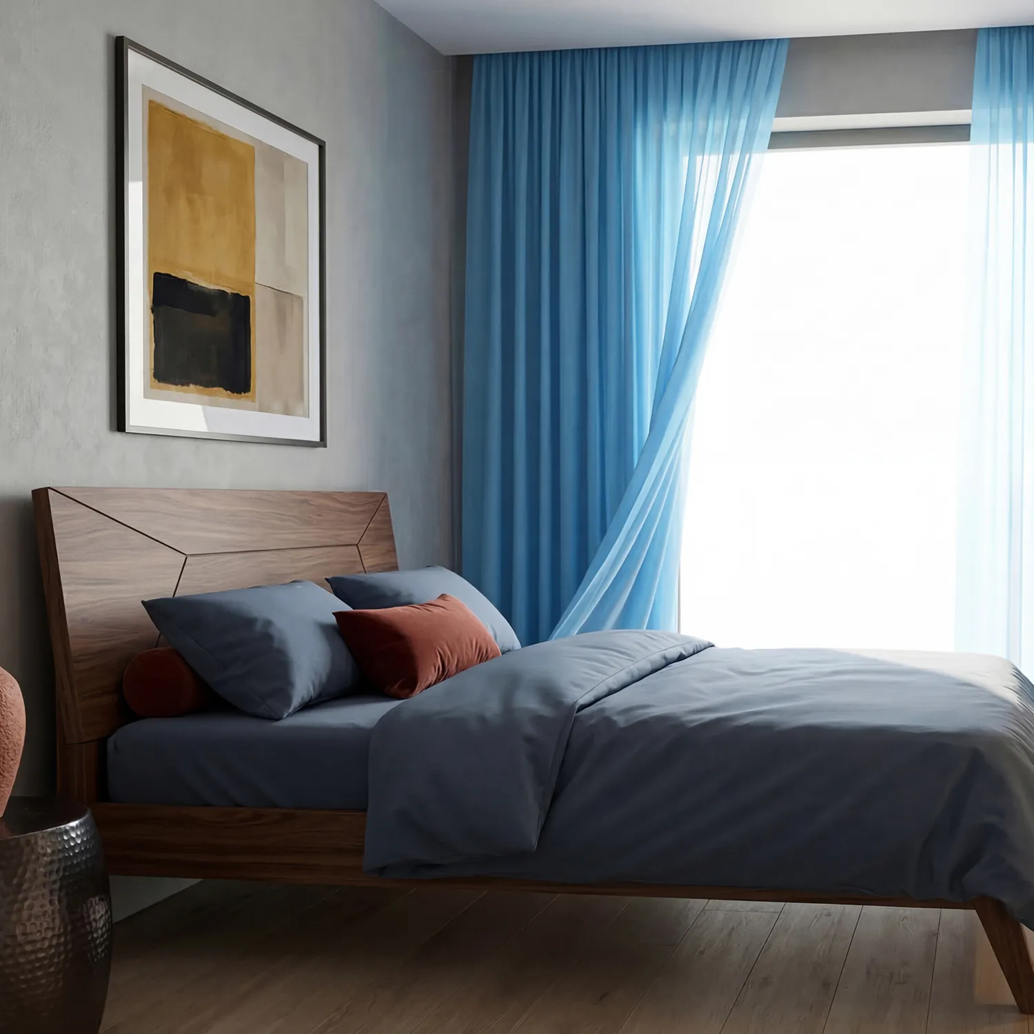 Rideaux Lot de 2 - Rideaux en coton Selena (turquoise)