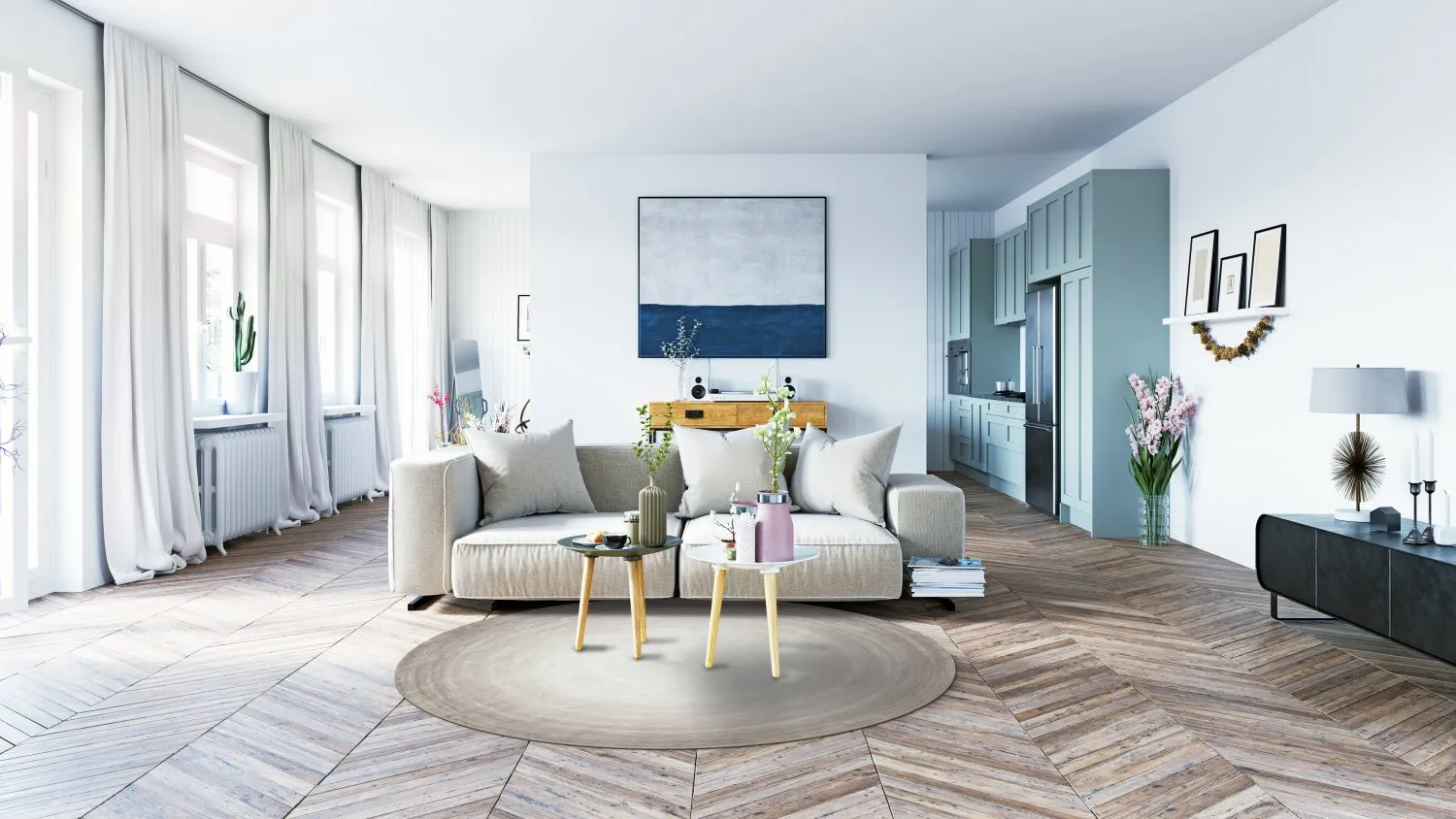 Rund Teppich - Shade (beige/grau)