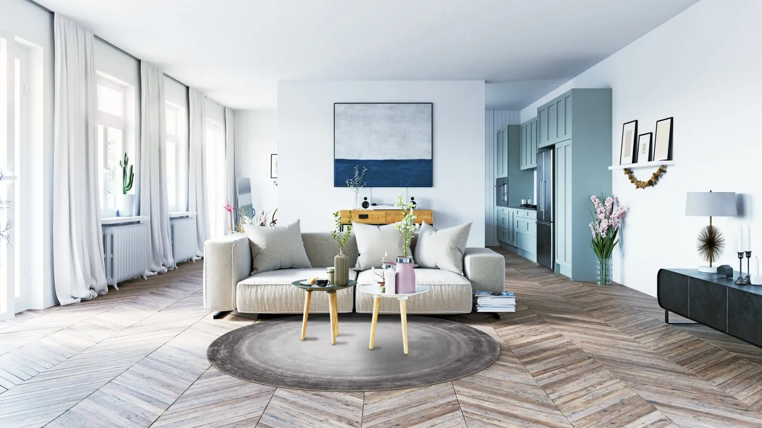 Rund Teppich - Shade (grau)