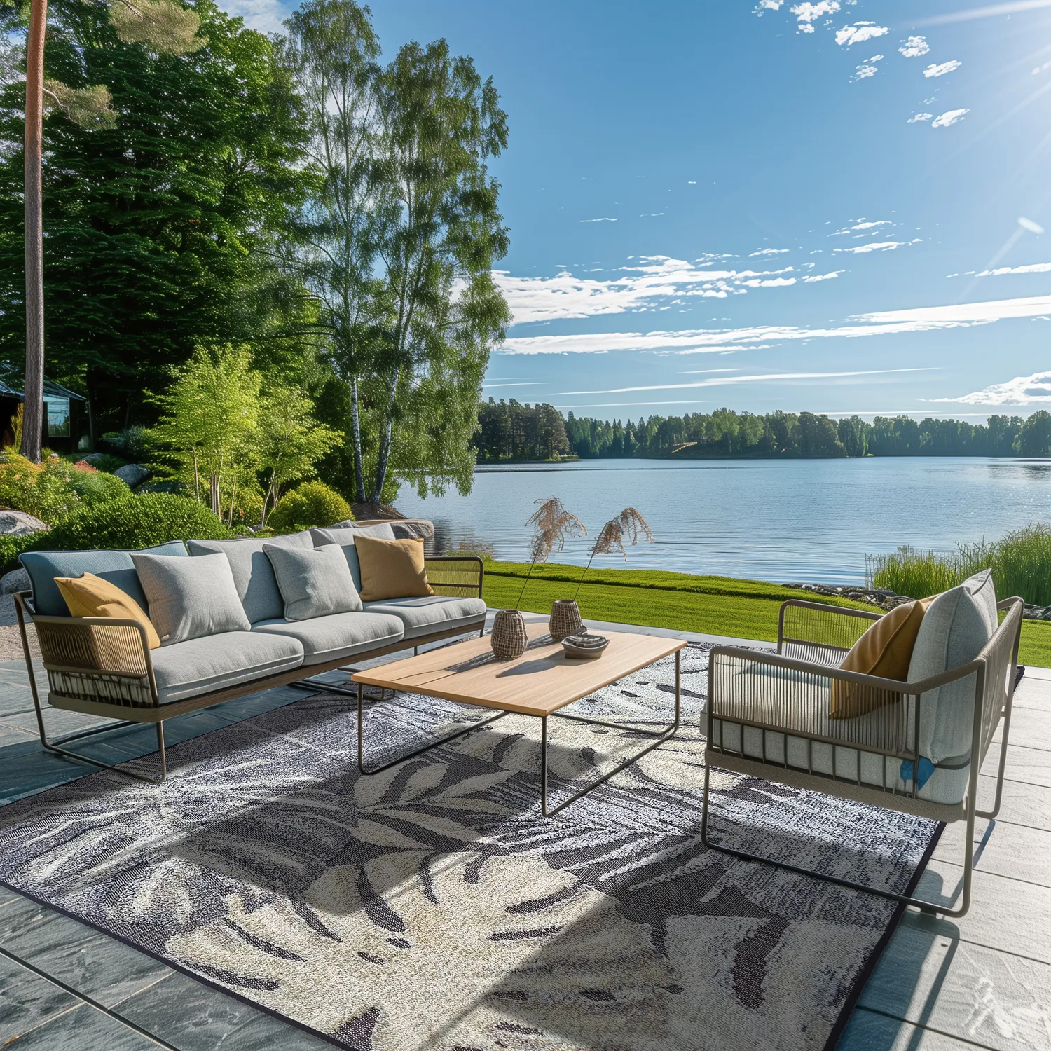 Tapis d’intérieur et d’extérieur - Maui (noir/multi)