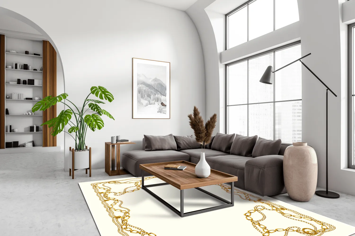 Wilton-Teppich - Silea (weiß/gold)