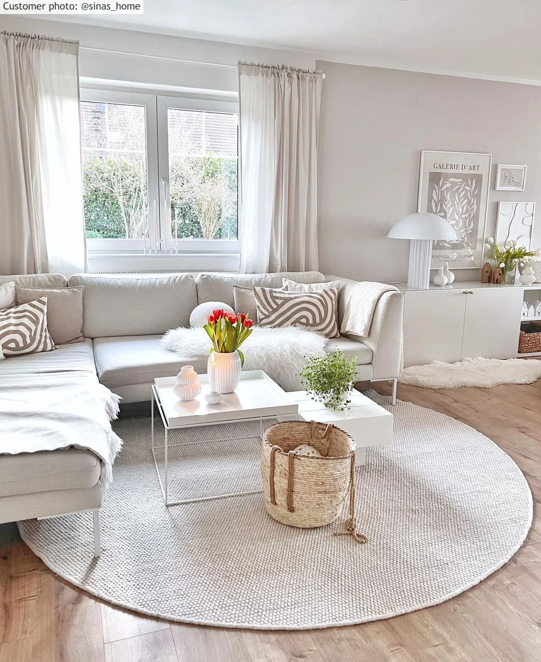 Runde Teppiche - Otago (weiß)