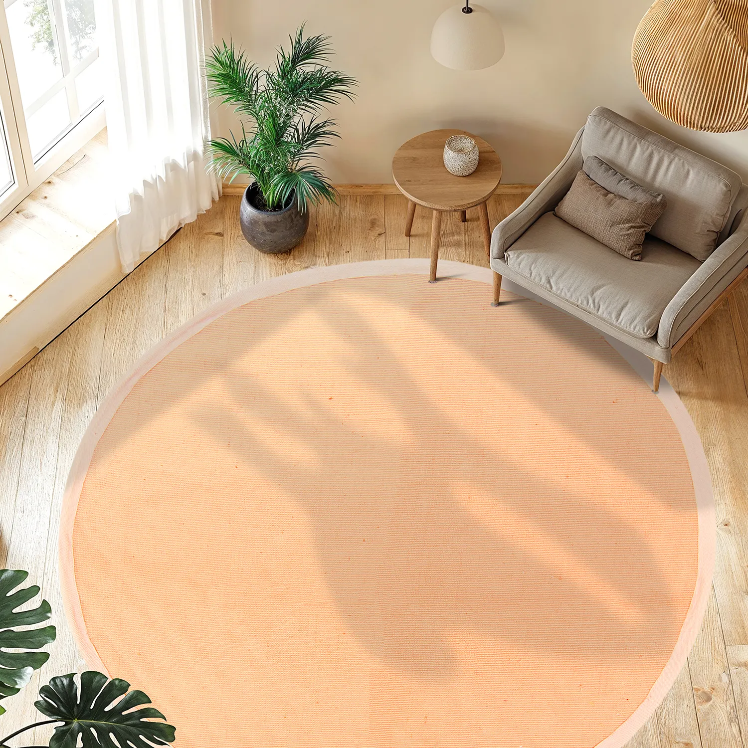 Rund Teppich (sisal) - Agave (aprikose)