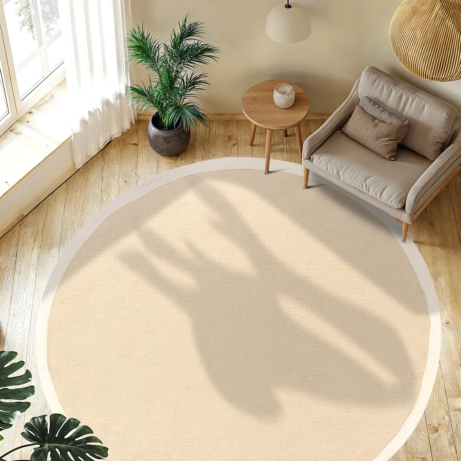 Tapis rond (sisal) - Agave (ivoire)