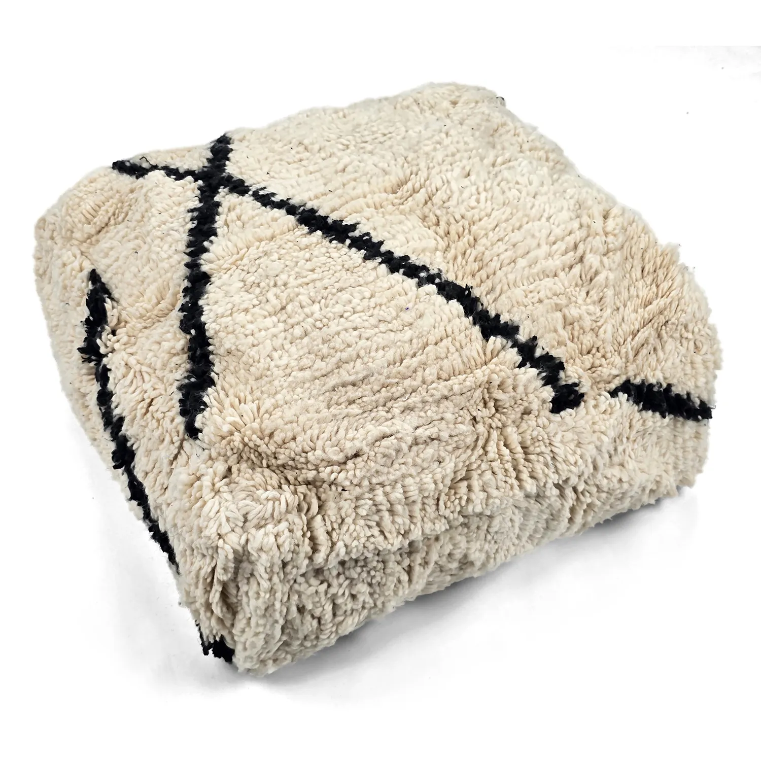 Sitzpoufs - Marokkanischer Pouf Beni Ourain 048