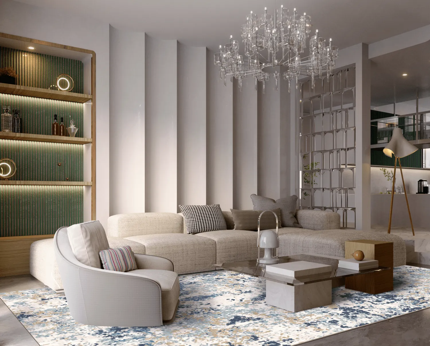 Wilton-Teppich - Hiboun (blau)