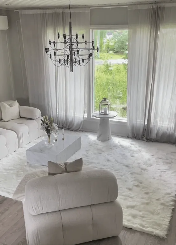 Tapis à poils longs - Pomaire (blanc)