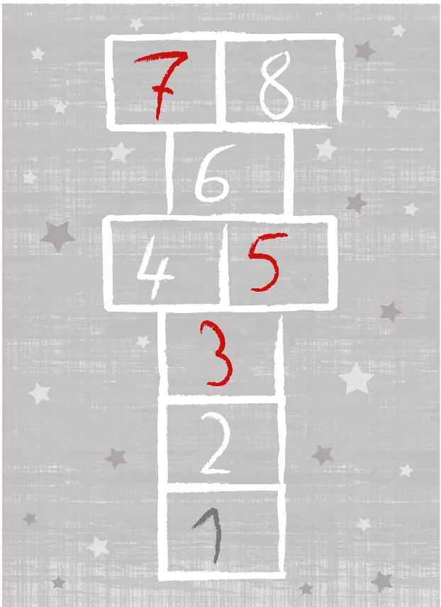 Tapis enfant - Marelle (gris)