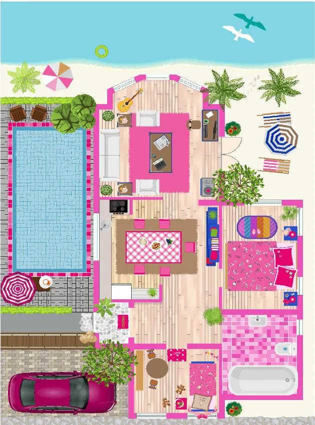 Kinderteppich - Beach world