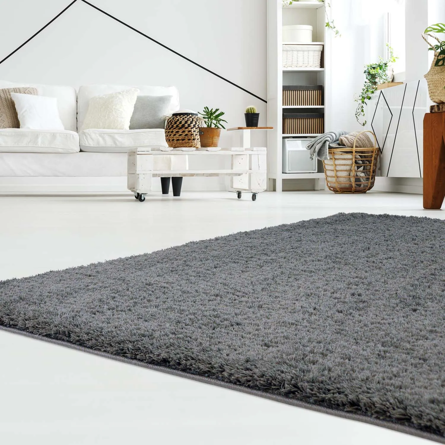 Hochflorteppiche - Soft Shine (Dunkelgrau)