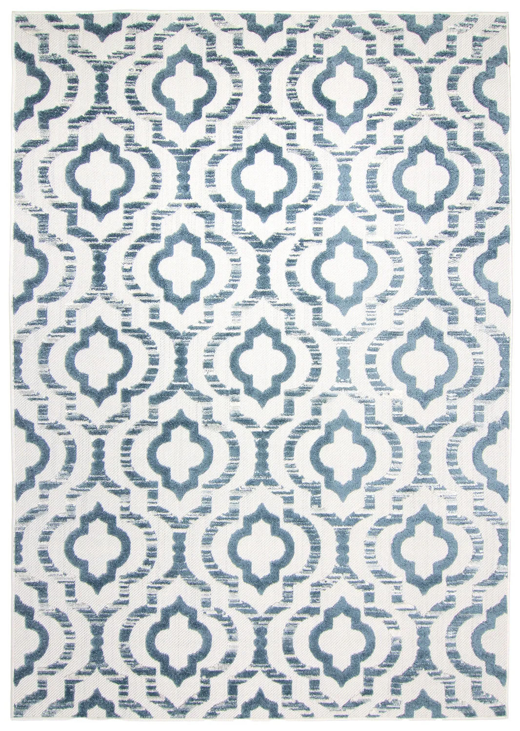 Shaggy Intérieur-Extérieur - Trenton (blanc/bleu)