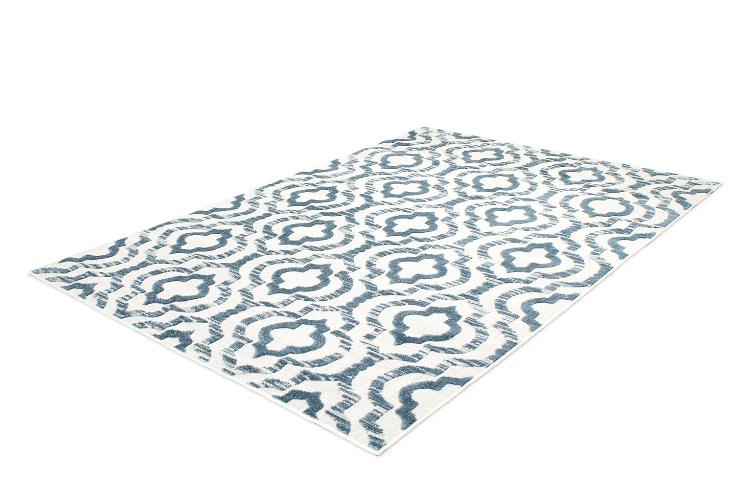 Shaggy Intérieur-Extérieur - Trenton (blanc/bleu)