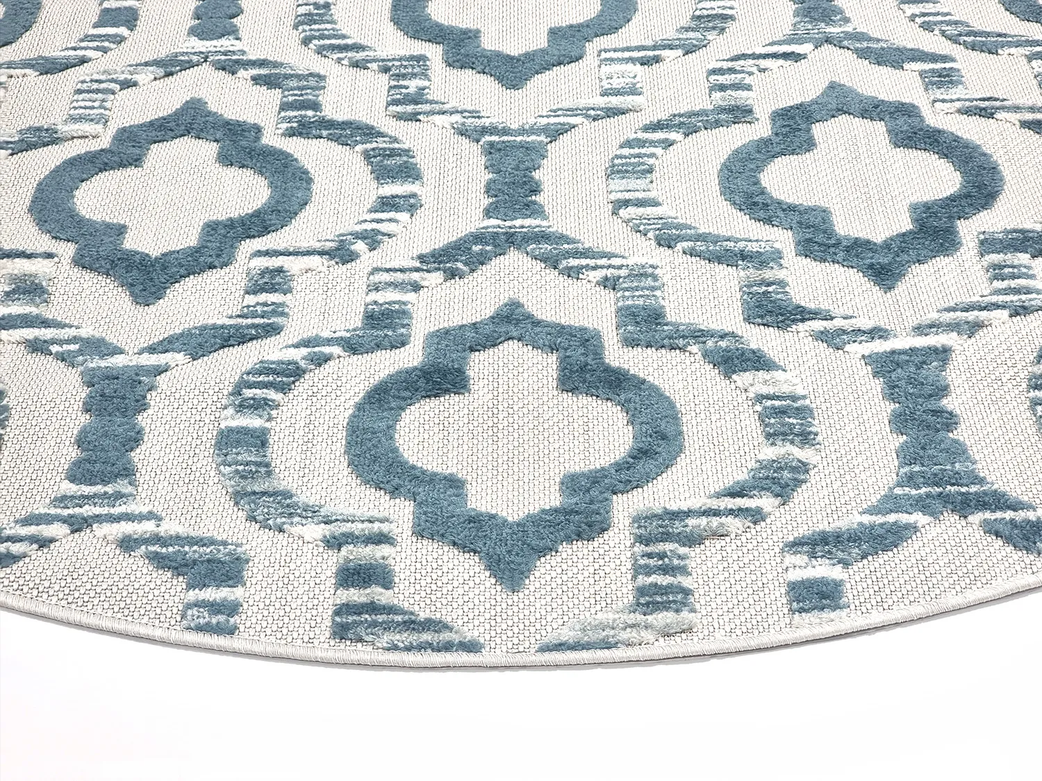 Runde Teppiche - Indoor/Outdoor Trenton (weiß/blau)