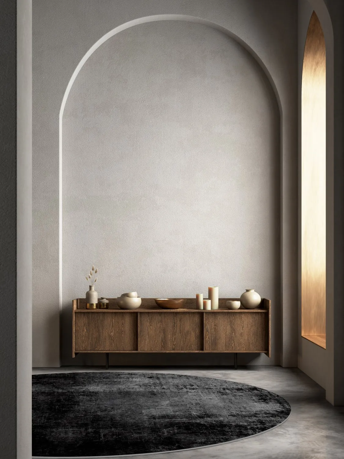 Rund Teppich - Lynton (schwarz)