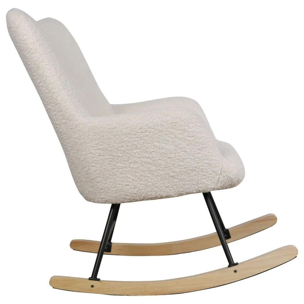 Chaise berçante - Como (blanc/teddy)