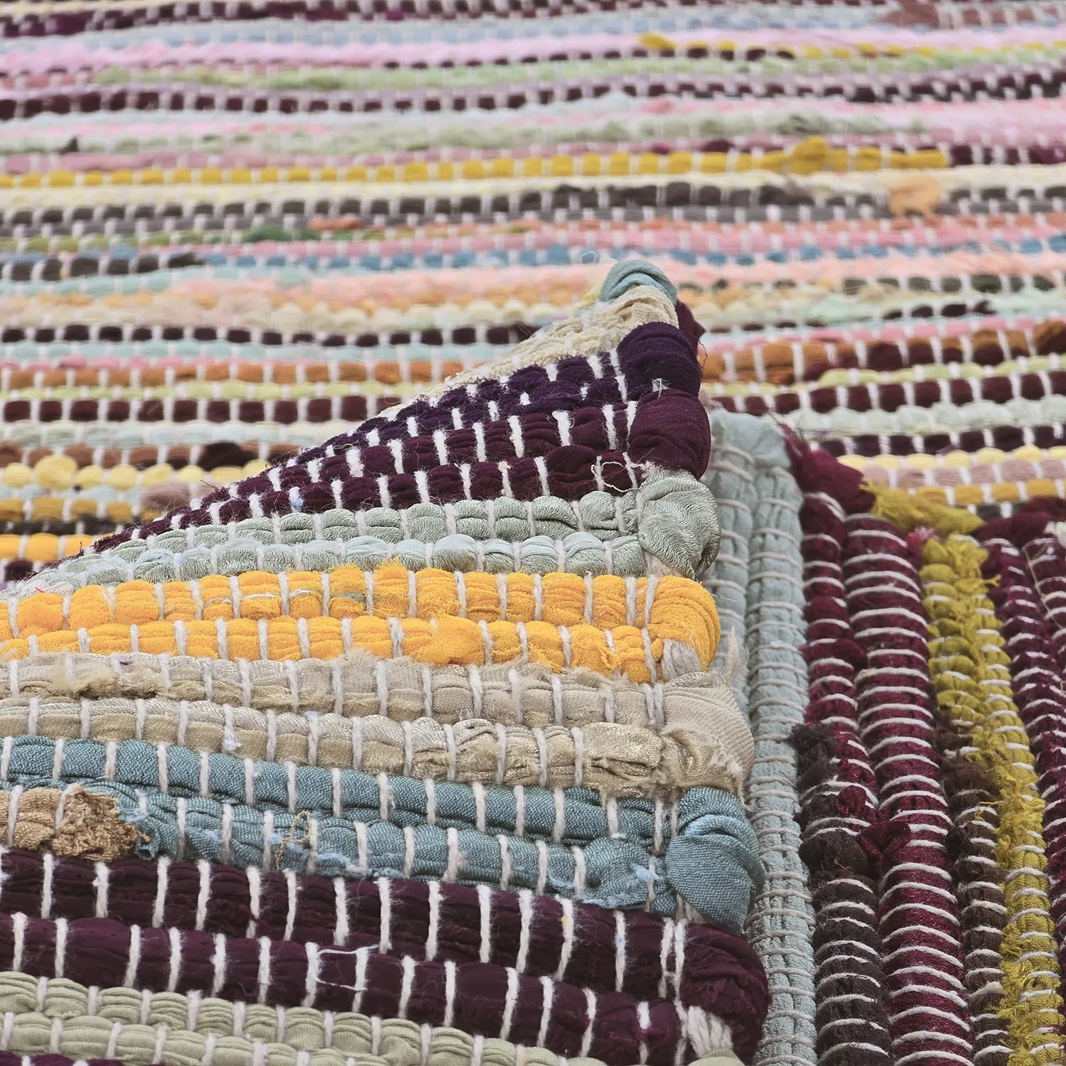 Tapis chiffons - Happy (jaune/multicolore)