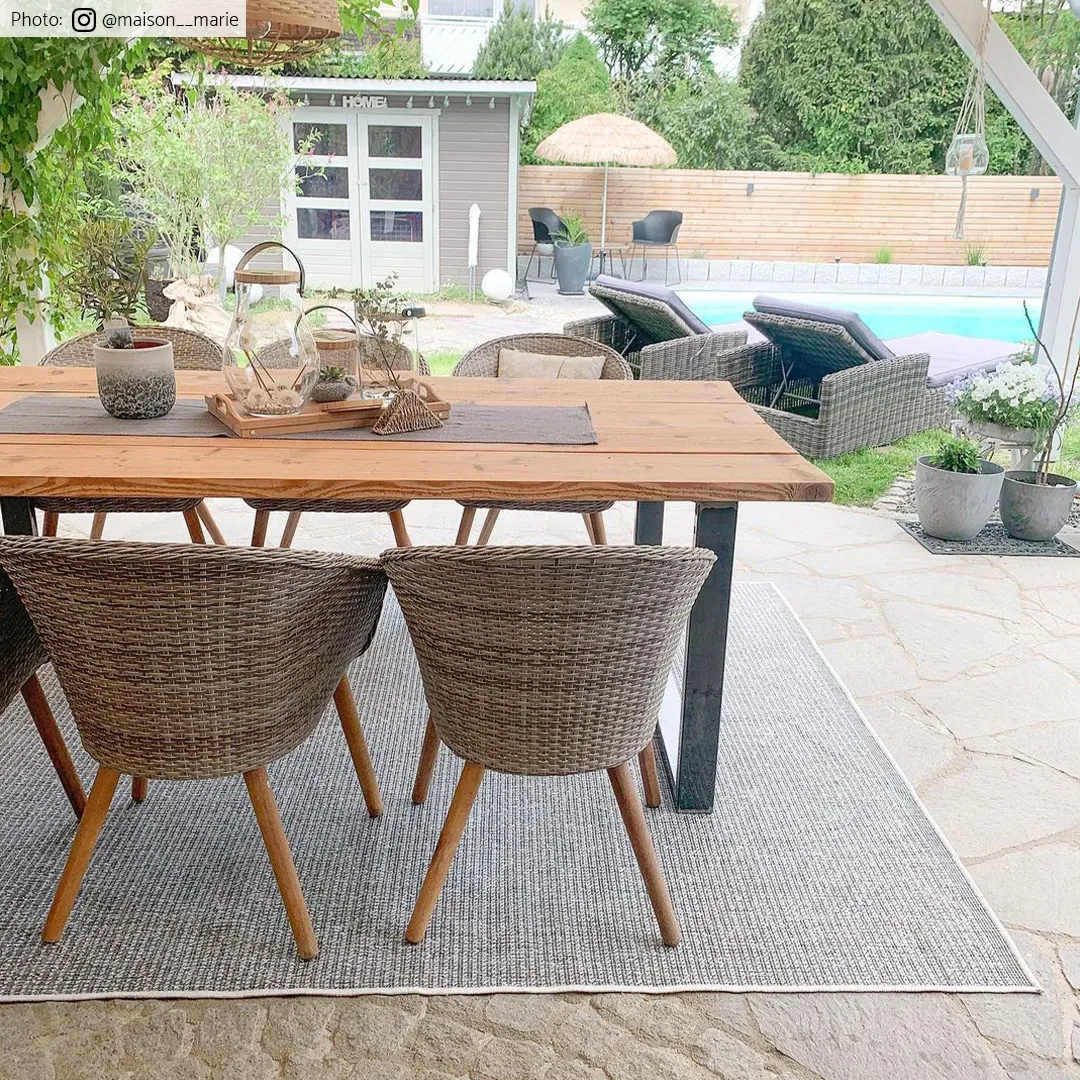 Teppich für innen und außen - Tromsø (silber)