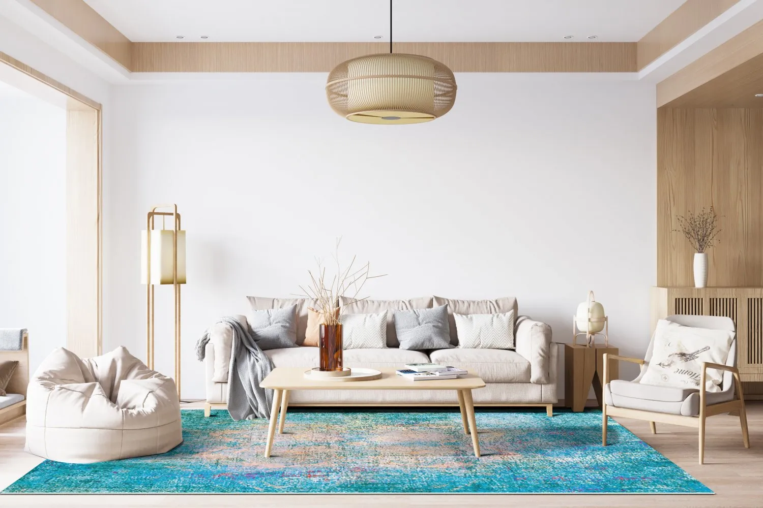 Wilton-Teppich - Jules (türkis)