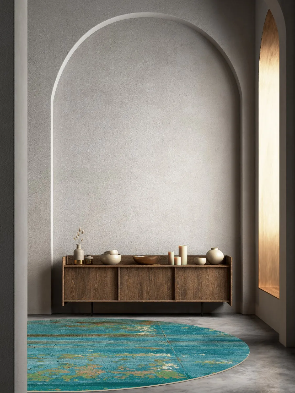 Rund Teppich - Domont (türkis)