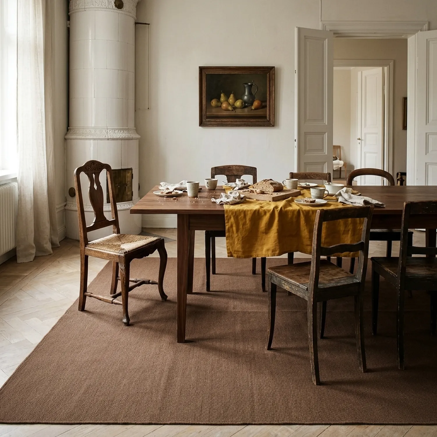 Wollteppich - Charonne Flat Handloom Wool Premium (braun)