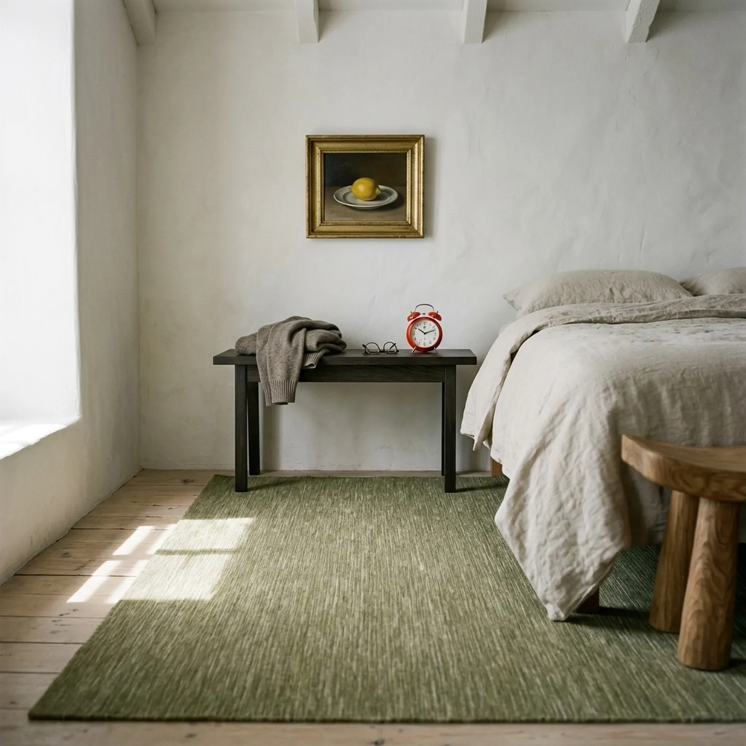 Wollteppich - Charonne Flat Handloom Wool Premium (grün)