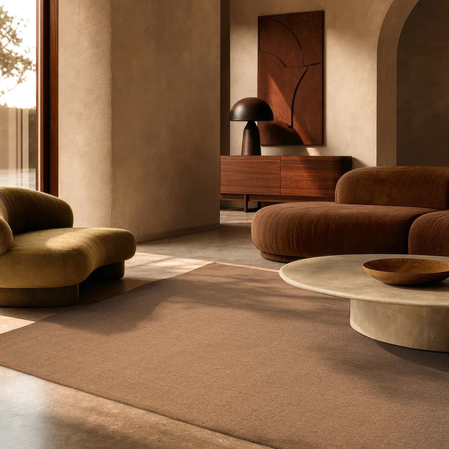 Wollteppich - Charonne Flat Handloom Wool Premium (braun)