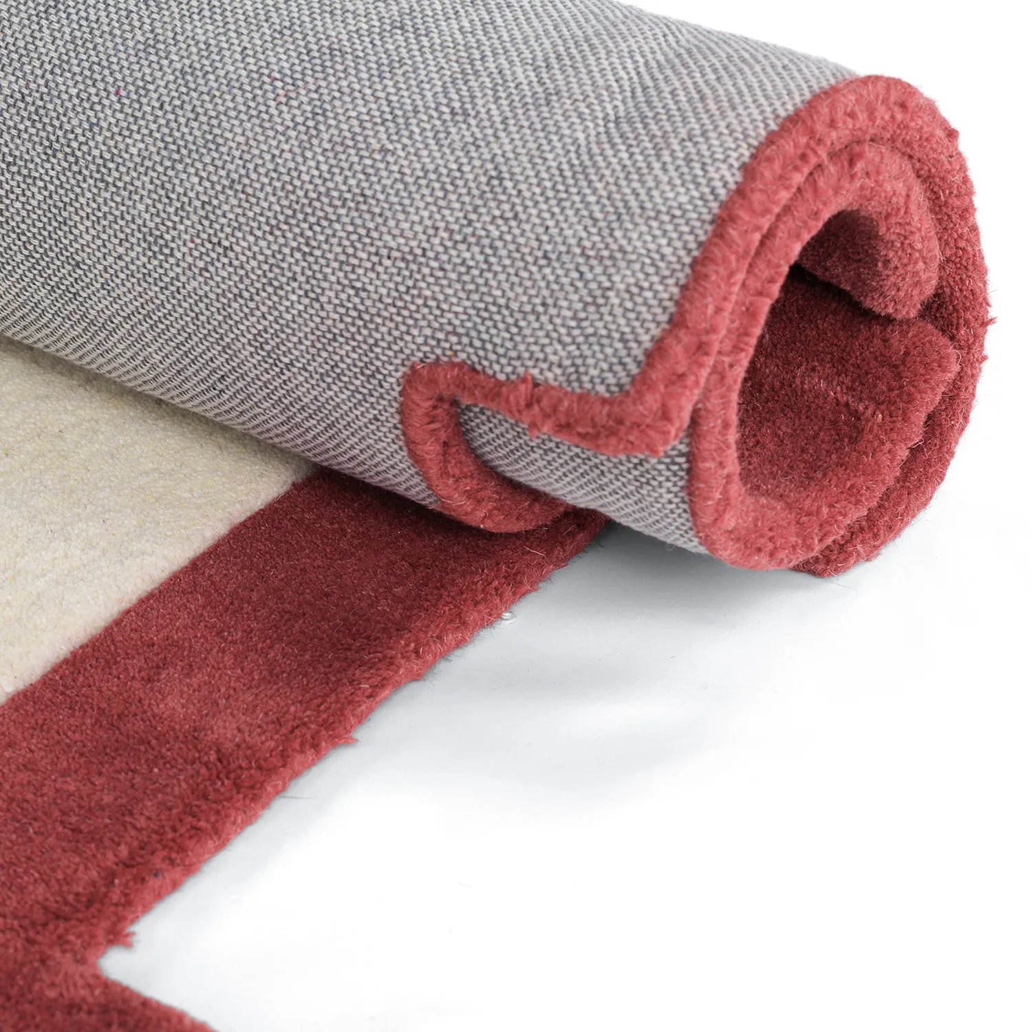 Wollteppich - Agra Hand Tufted Wool Premium (creme/rot)