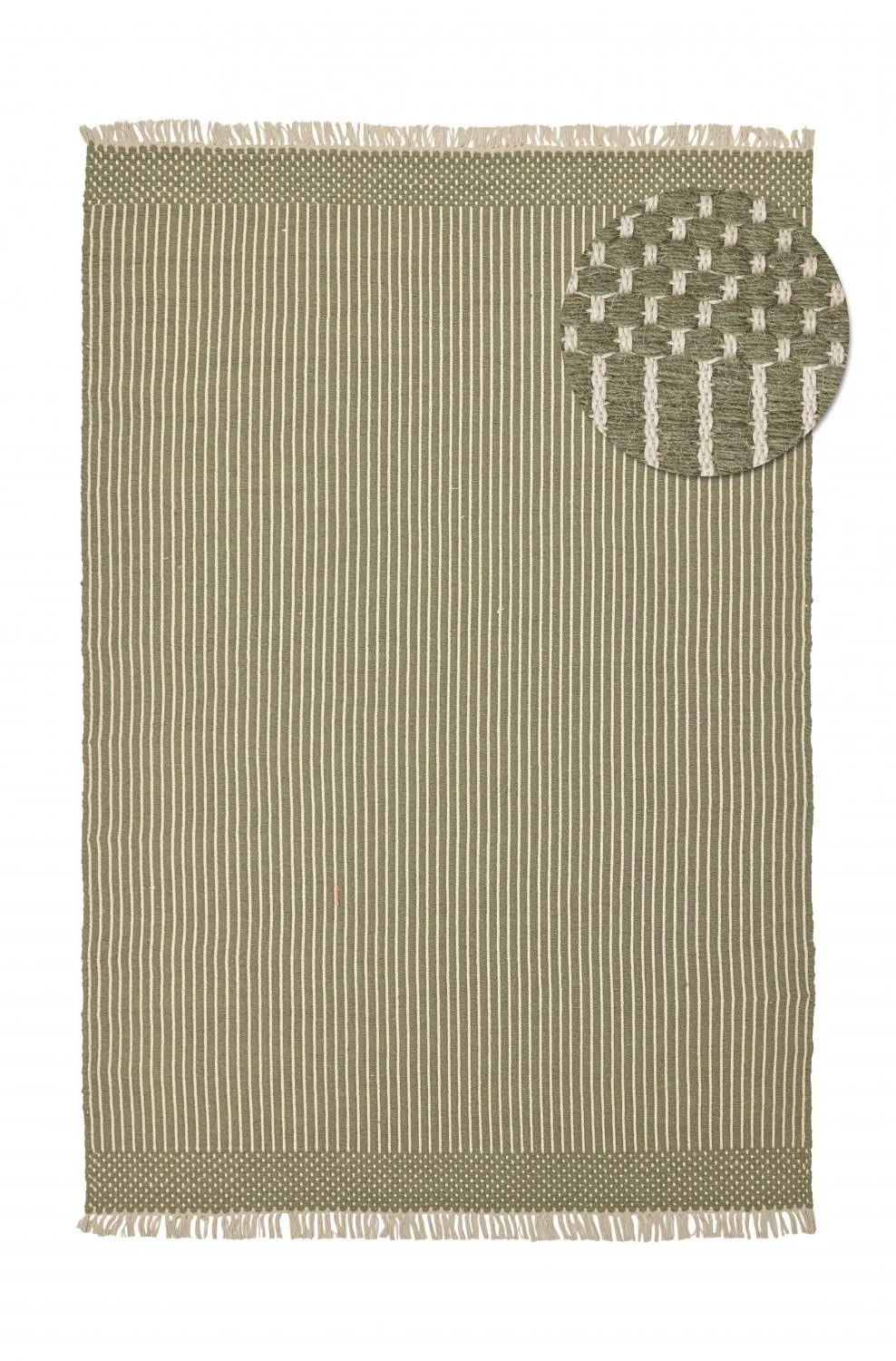 Wollteppich - Arbil (grün/weiß)