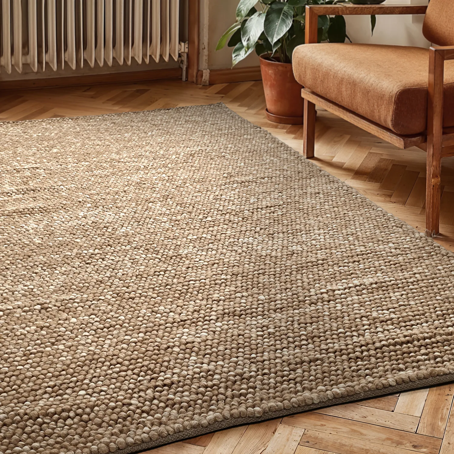 Tapis en laine - Avafors Wool Bubble (marron clair/blanc)