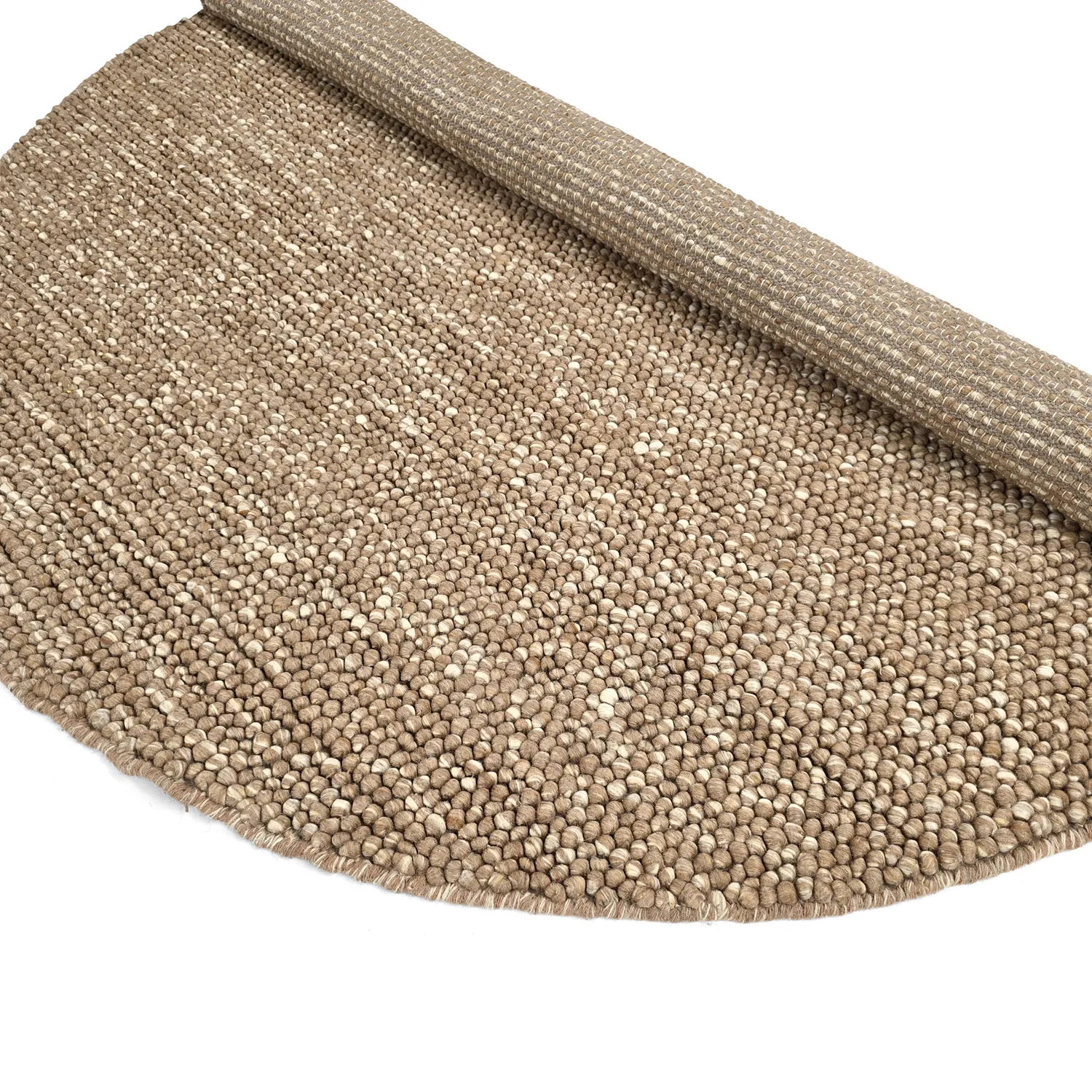 Rund Teppich - Avafors Wool Bubble (hellbraun/weiß)