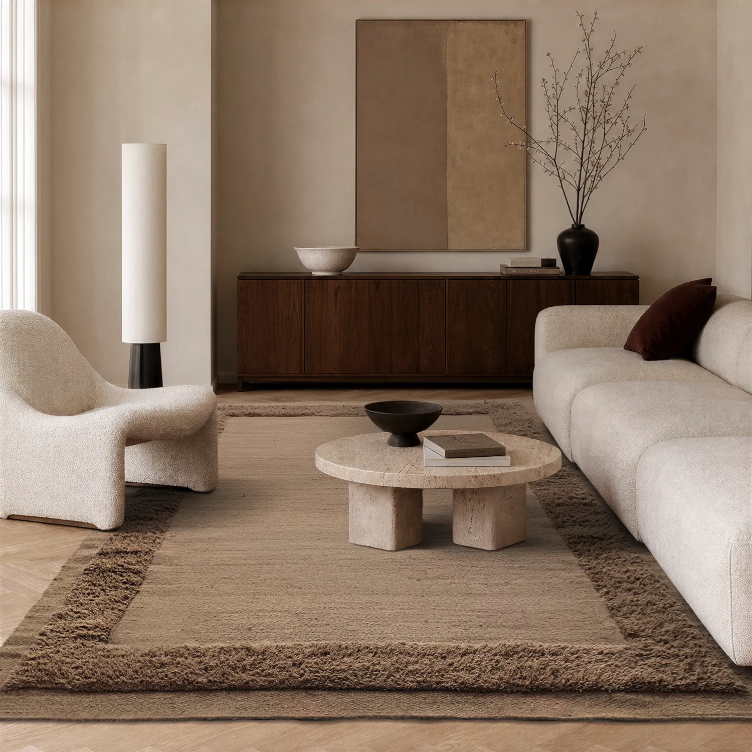 Tapis de laine - Beja (marron foncé)