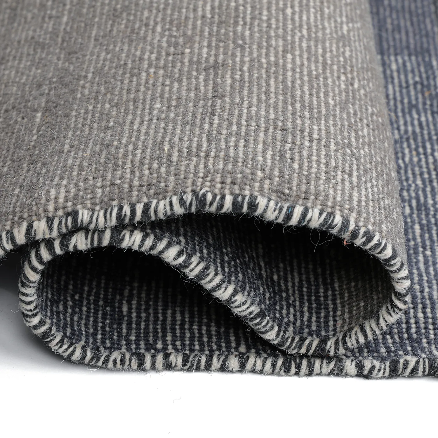 Tapis de laine - Chaves (bleu/gris/blanc)