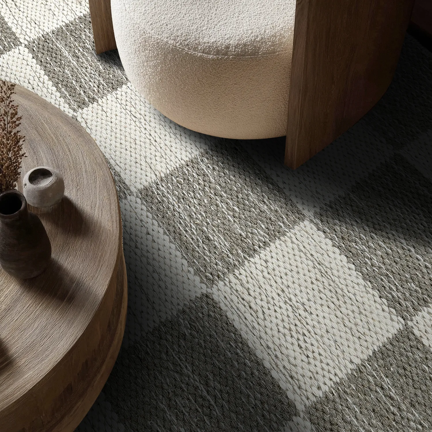 Wollteppich - Dundee (grau/weiß)