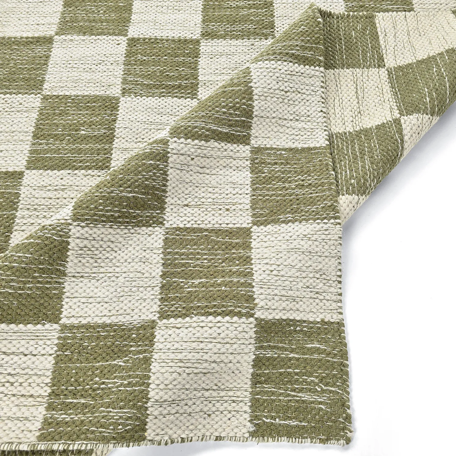 Wollteppich - Dundee (grün/weiß)