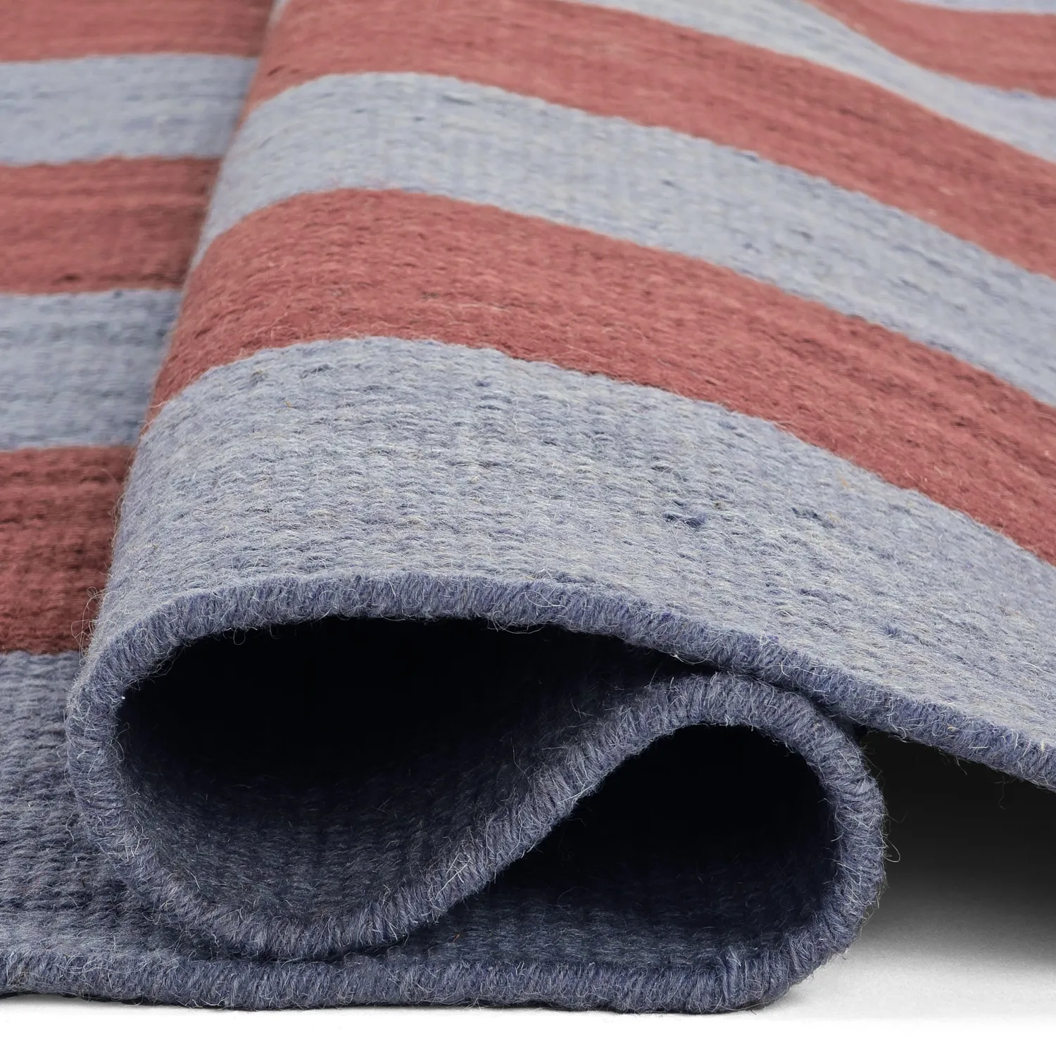 Wollteppich - Garine (blau/rot)
