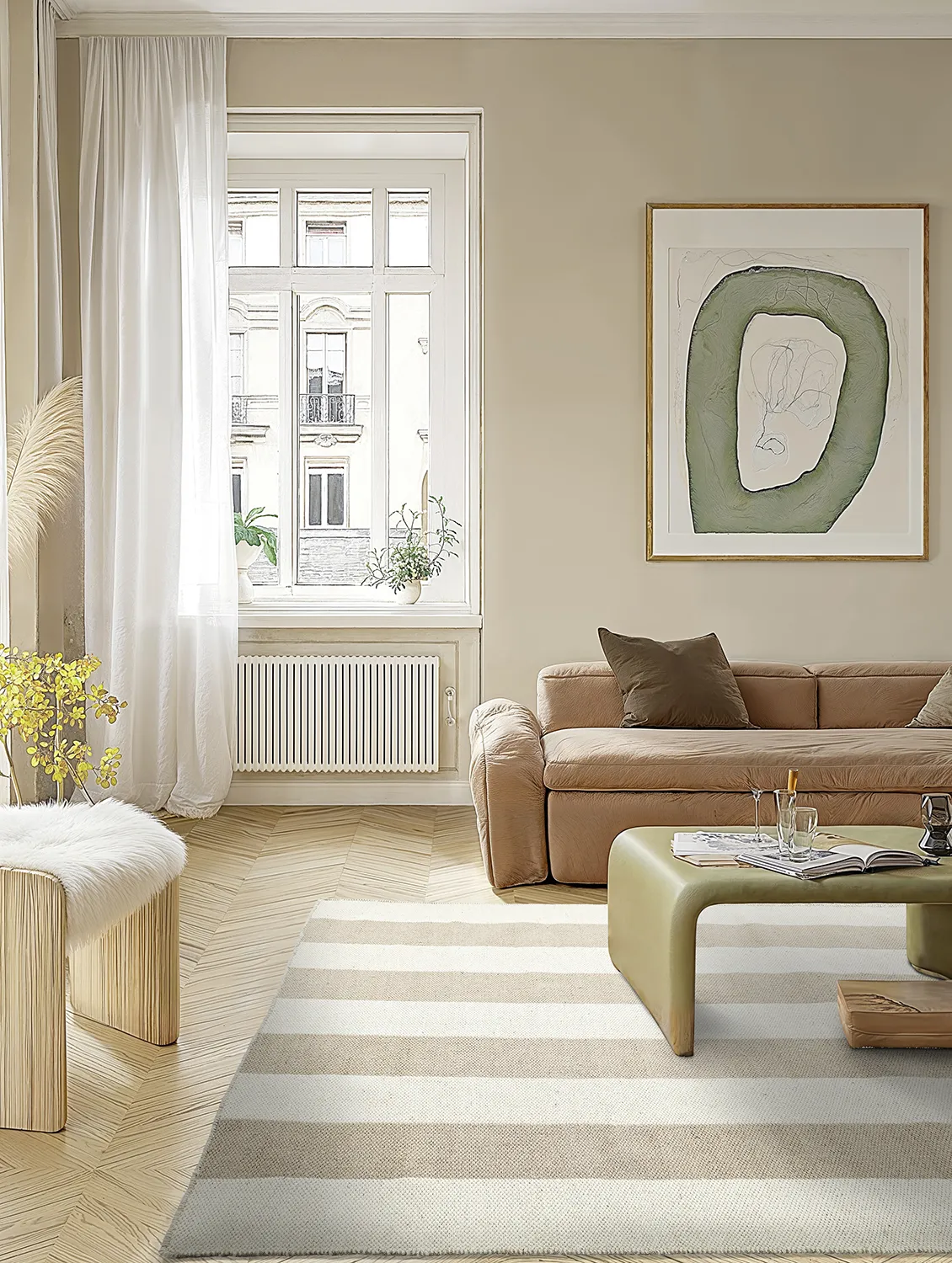 Tapis en laine - Garine (blanc cassé/beige)