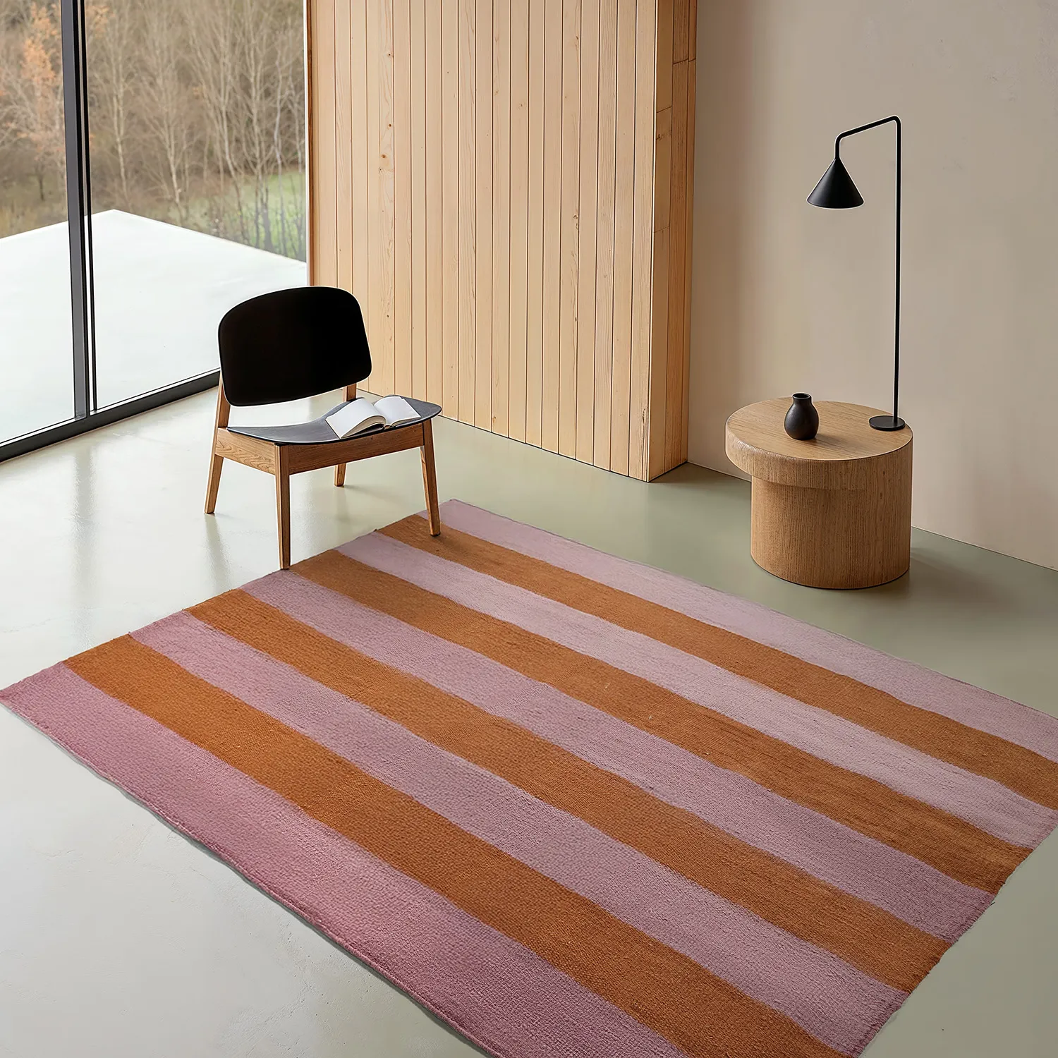 Tapis en laine - Garine (orange/rose)