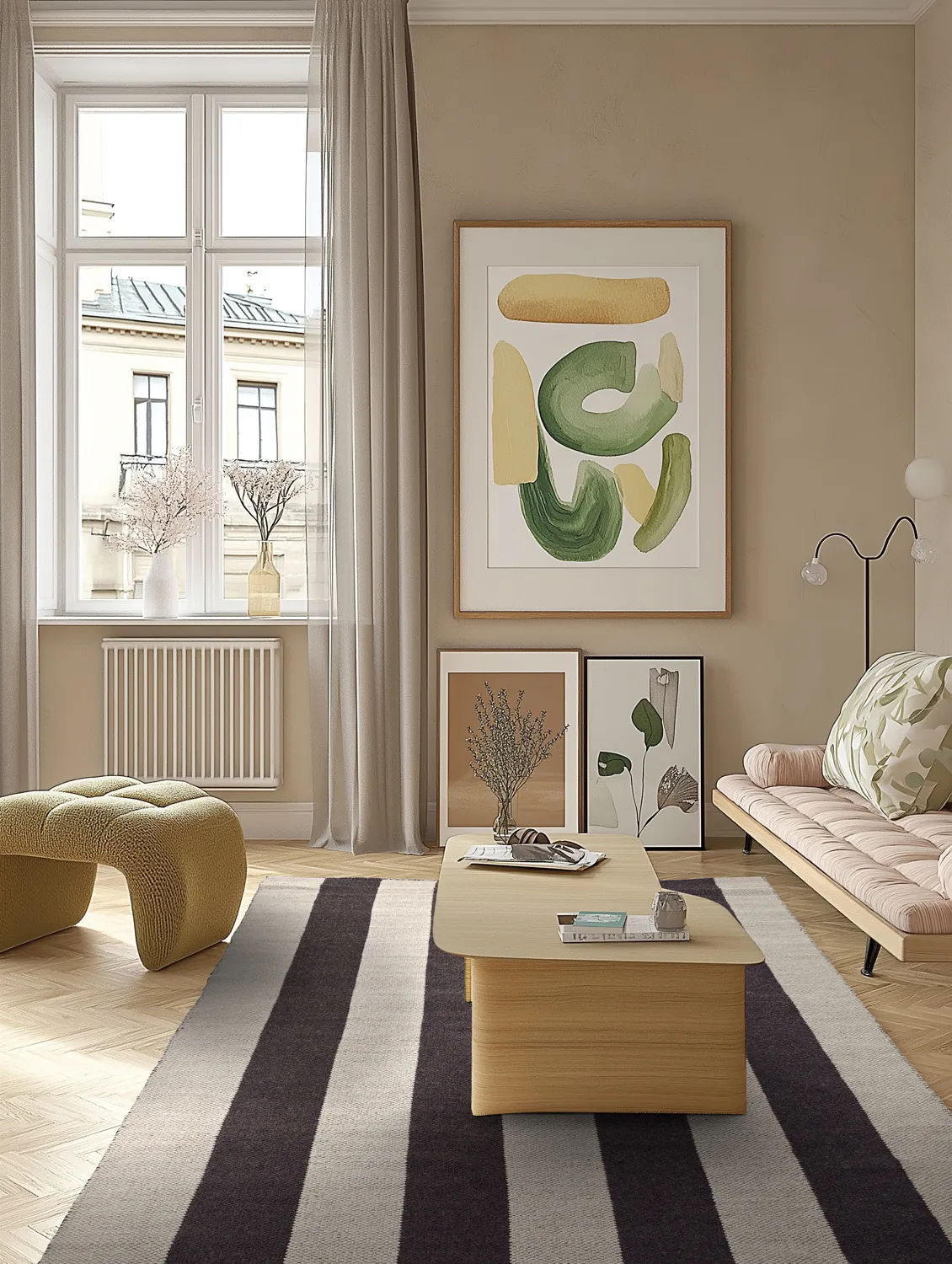 Wollteppich - Garine (schwarz/beige)