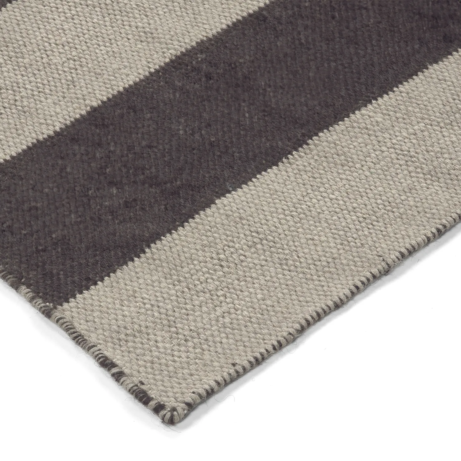 Wollteppich - Garine (schwarz/beige)