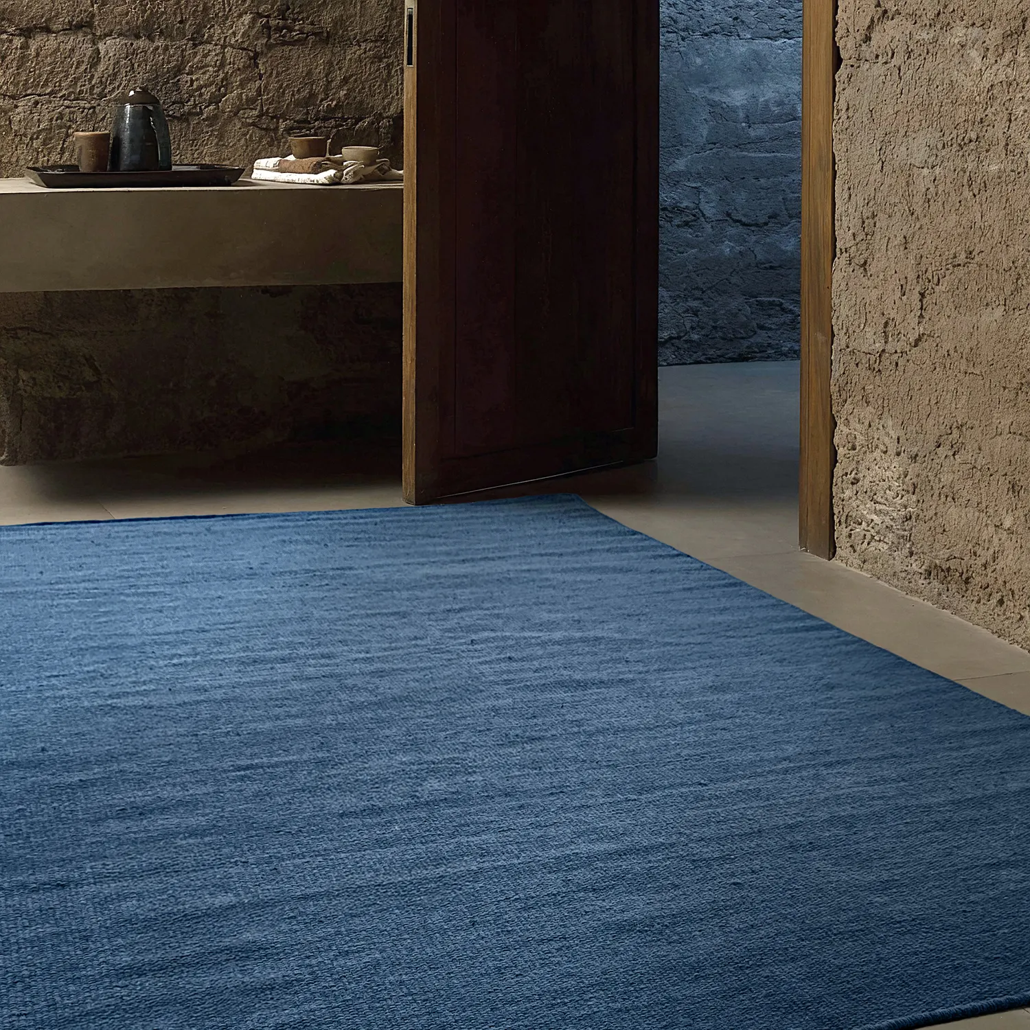 Wollteppich - Hamilton (marineblau)