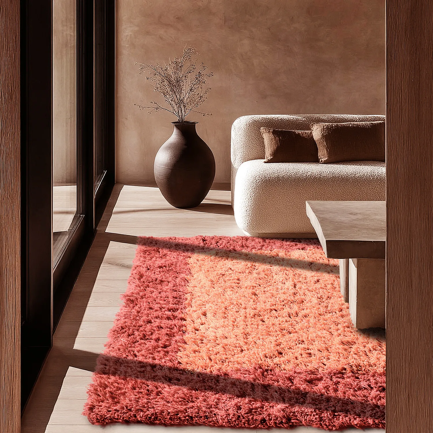 Wollteppich - Khenifra Handknot Wool Premium (orange/rot)