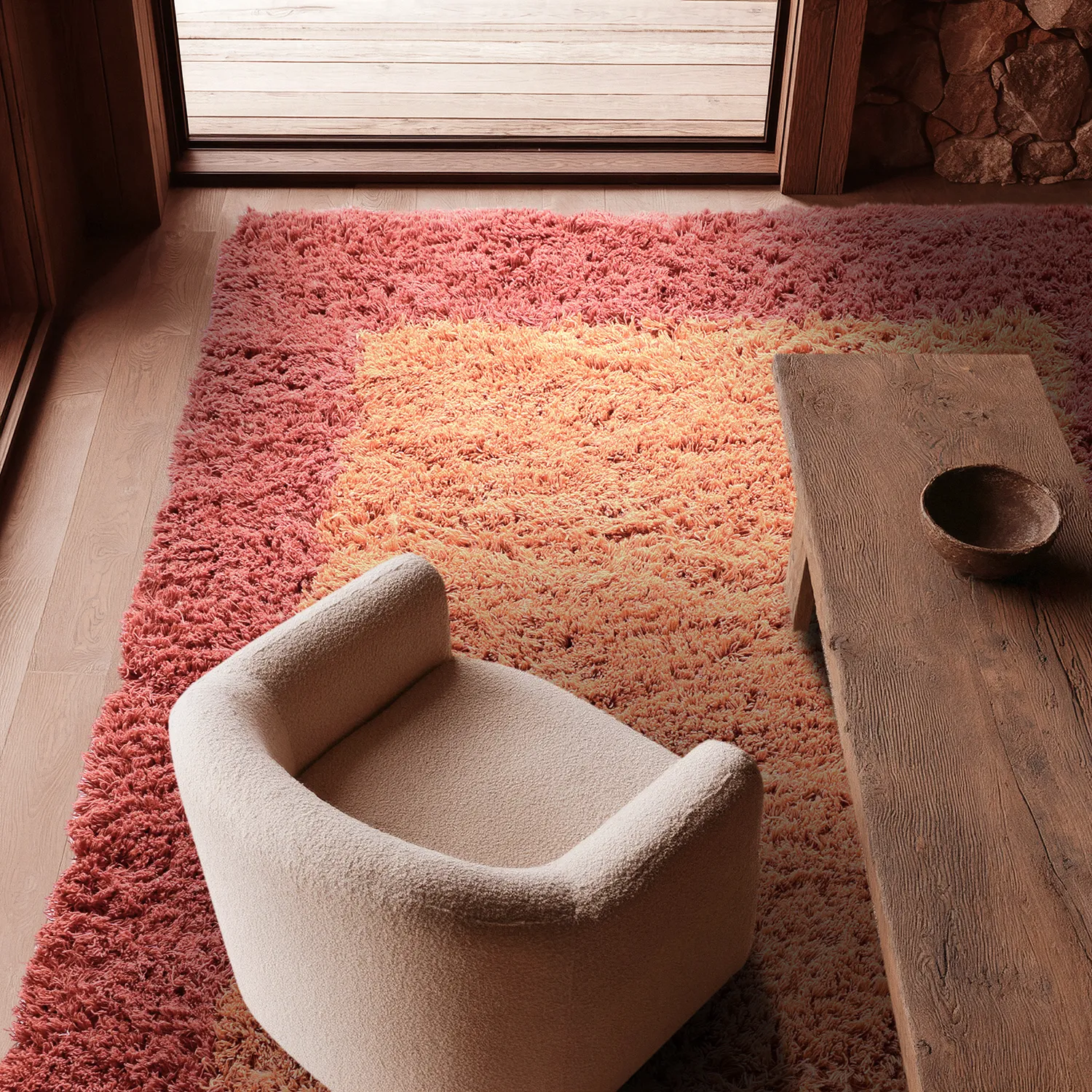 Wollteppich - Khenifra Handknot Wool Premium (orange/rot)