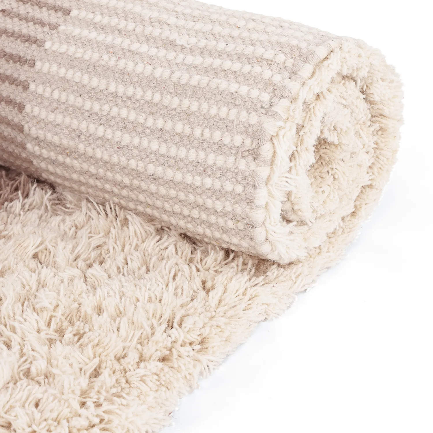 Tapis de laine - Khenifra Handknot Wool Premium (taupe/crème)