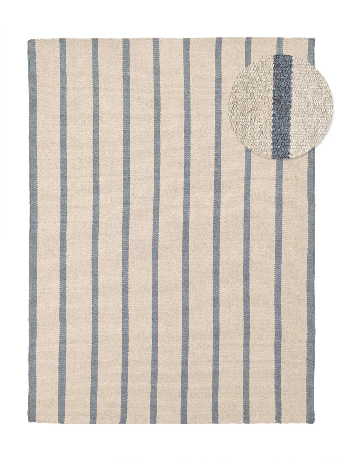 Wollteppich - Luton (verblasstes denim/weiß)