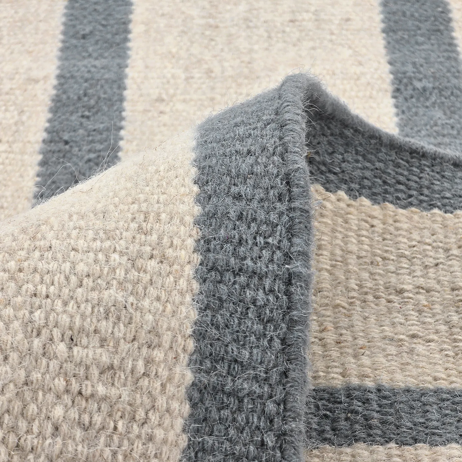 Wollteppich - Luton (verblasstes denim/weiß)