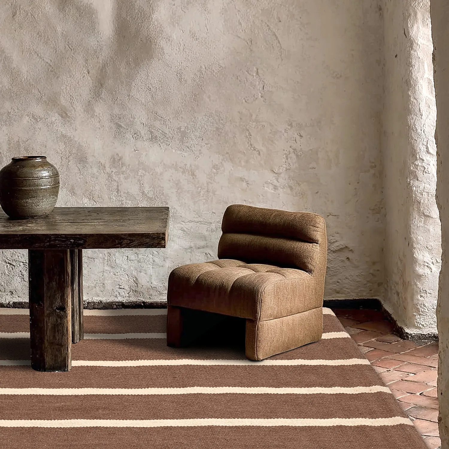 Wollteppich - Luton (natur/dunkel-taupe)